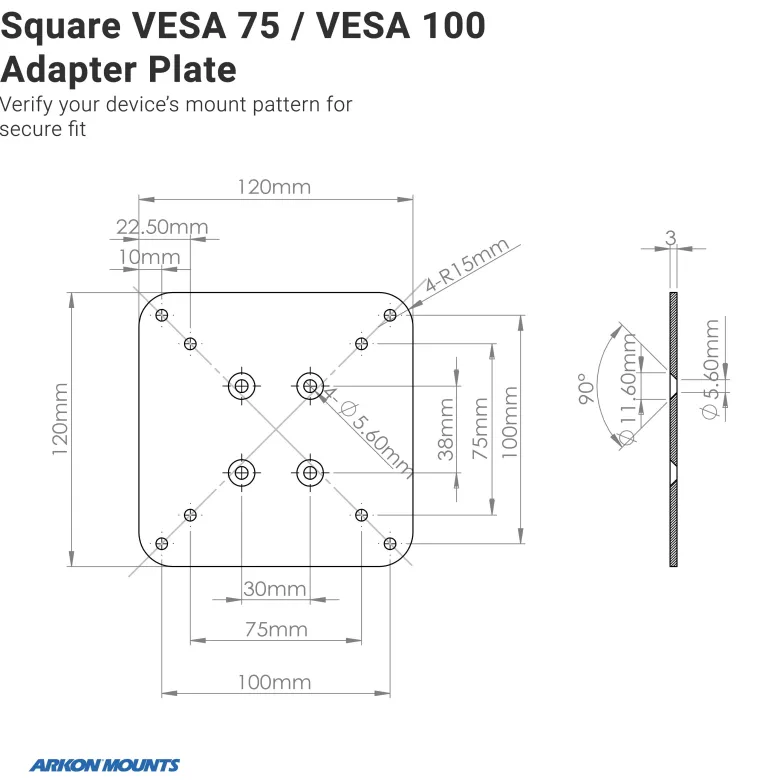 10.25 inch Metal Robust Forklift Front Guard VESA Mount