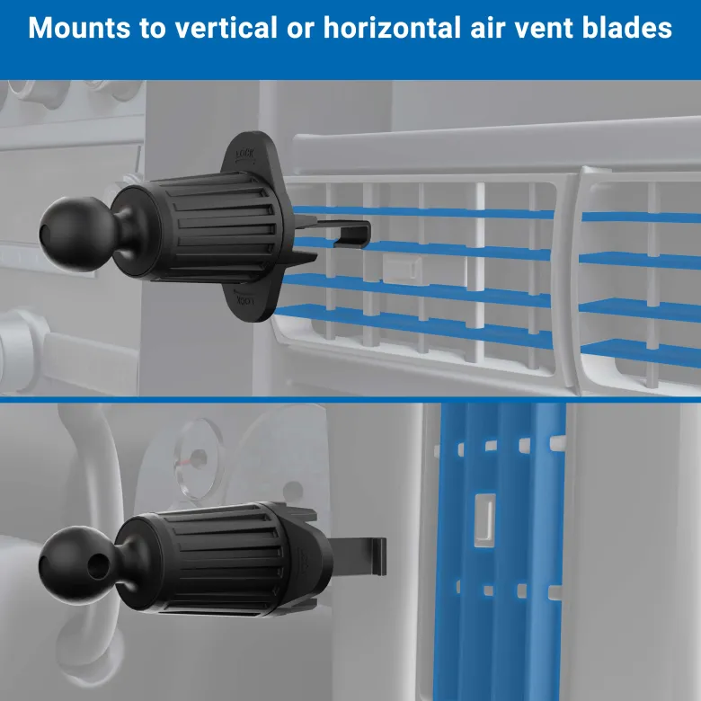 Adjustable Car Vent Mount with 17mm Ball