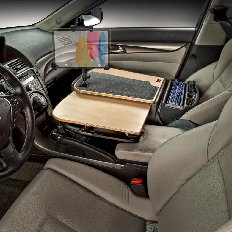 AutoExec GripMaster Car Desk with LockVise™ Locking Tablet Holder and Multi-Angle Mount