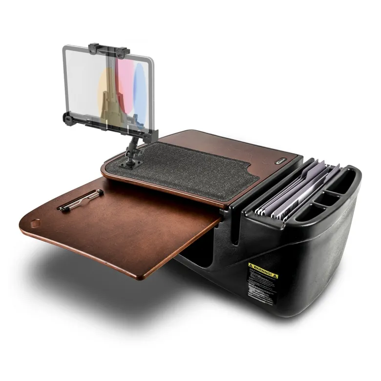 AutoExec GripMaster Car Desk with LockVise™ Locking Tablet Holder and Multi-Angle Mount