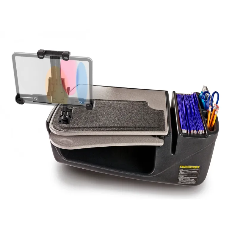 AutoExec GripMaster Car Desk with LockVise™ Locking Tablet Holder and Multi-Angle Mount