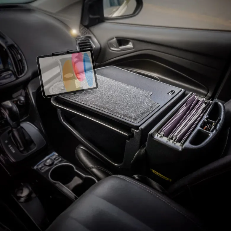 AutoExec GripMaster Car Desk with Slim-Grip® Ultra Pro Drill-Base Mount