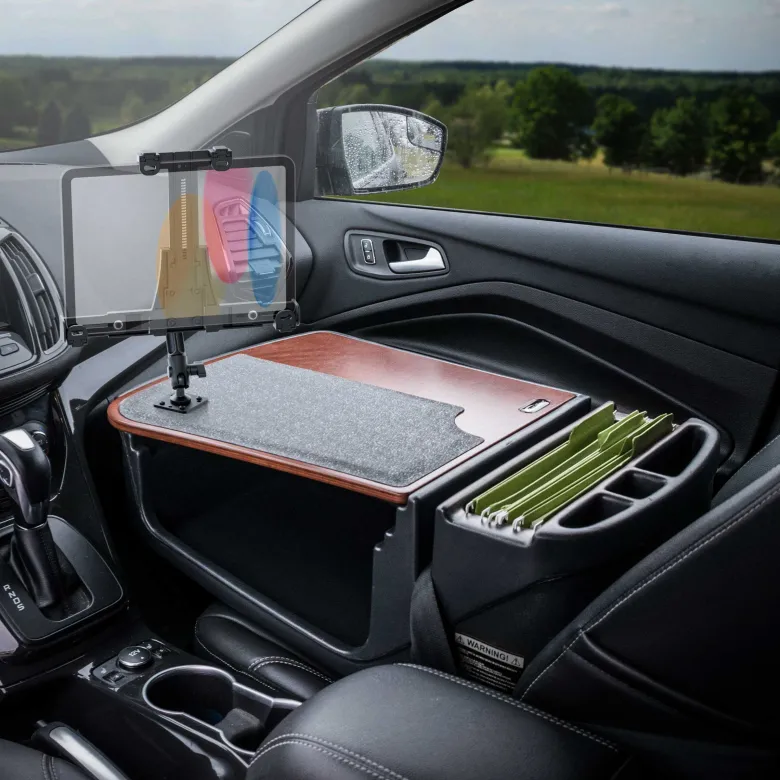 AutoExec GripMaster Efficiency Car Desk LockVise® Locking Tablet Holder and Multi-Angle Mount