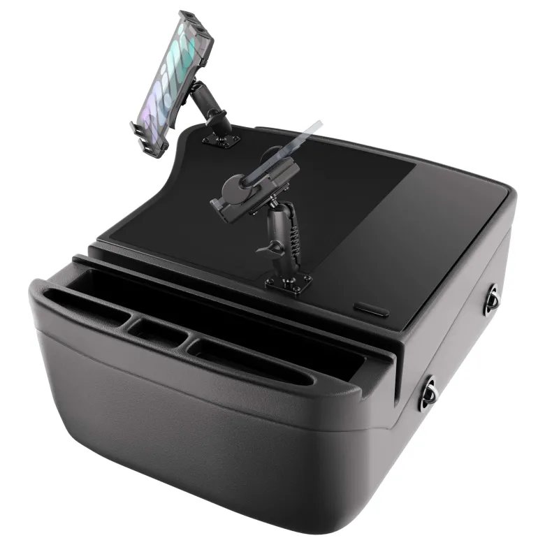 AutoExec GripMaster Efficiency Car Desk with Mega Grip™ and Slim-Grip® Ultra Pro Drill-Base Mounts