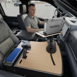 AutoExec Reach Front Seat Car Desk with RoadVise® Ultra Pro Drill-Base Mount