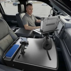 AutoExec Reach Front Seat Car Desk with RoadVise® Ultra Pro Drill-Base Mount