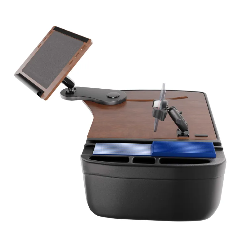 AutoExec Reach Front Seat Car Desk with RoadVise® Ultra Pro Drill-Base Mount