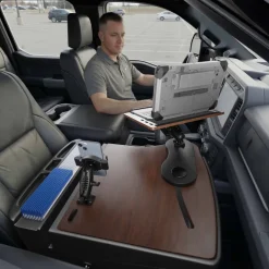 AutoExec Reach Front Seat Car Desk with RoadVise® Ultra Pro Drill-Base Mount