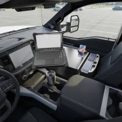 AutoExec Reach Front Seat Car Desk with RoadVise® Ultra Pro Drill-Base Mount