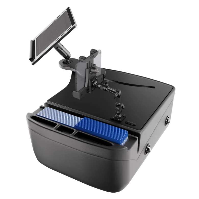 AutoExec Reach Front Seat Car Desk with LockVise™ Locking Tablet Multi-Angle Mount
