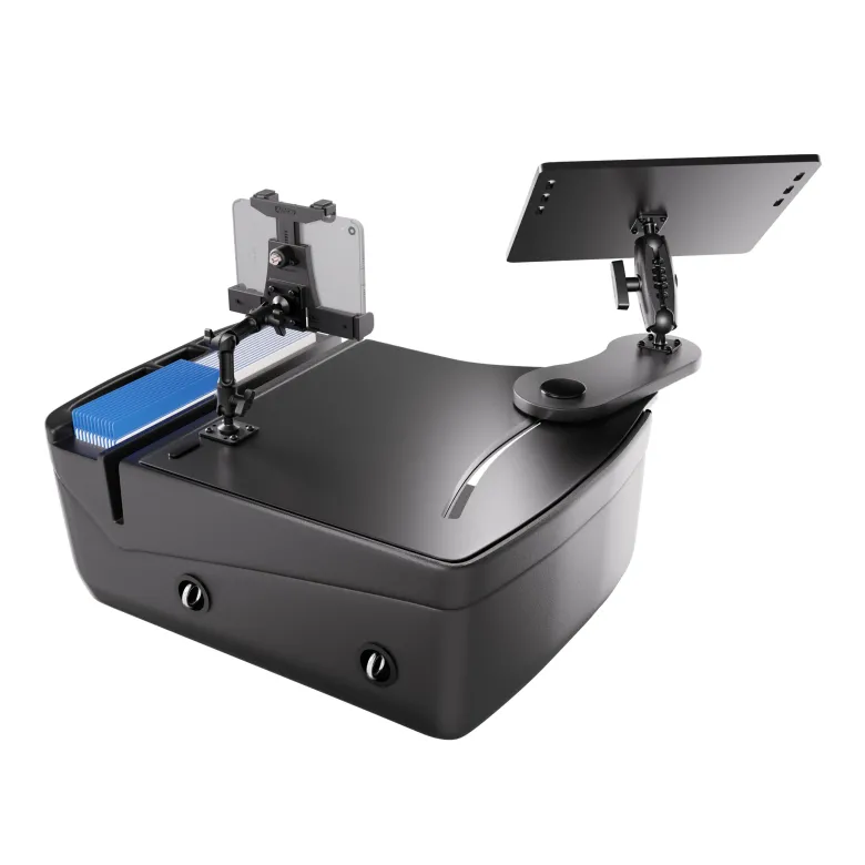 AutoExec Reach Front Seat Car Desk with LockVise™ Locking Tablet Multi-Angle Mount