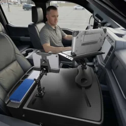 AutoExec Reach Front Seat Car Desk with LockVise™ Locking Tablet Multi-Angle Mount