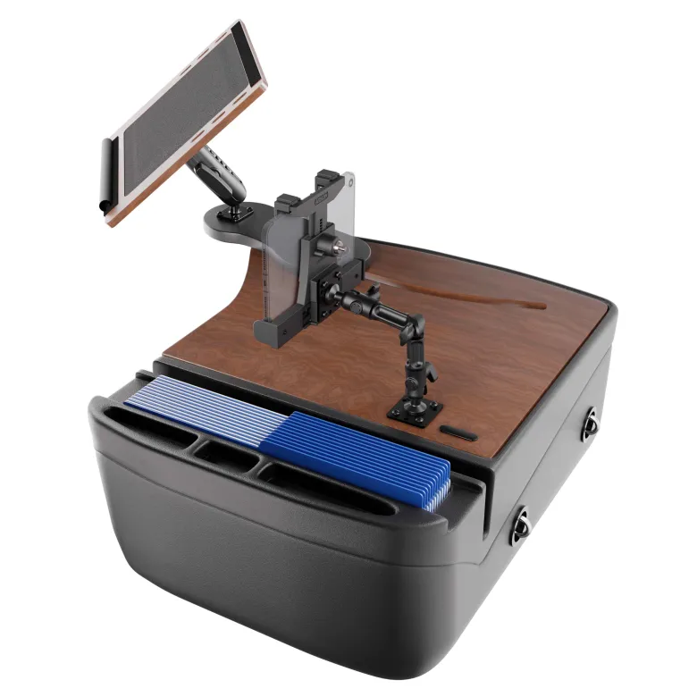 AutoExec Reach Front Seat Car Desk with LockVise™ Locking Tablet Multi-Angle Mount