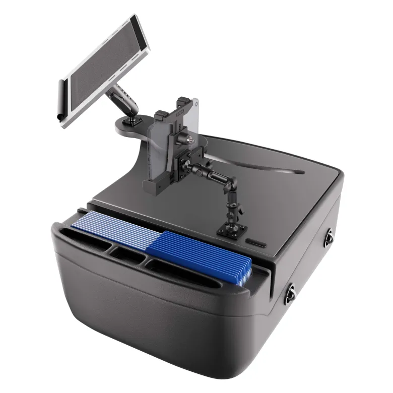 AutoExec Reach Front Seat Car Desk with LockVise™ Locking Tablet Multi-Angle Mount