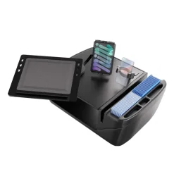 AutoExec Reach Front Seat Car Desk with Slim-Grip® Ultra Pro and RoadVise® Ultra Pro Drill-Base Mount