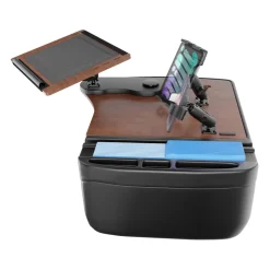 AutoExec Reach Front Seat Car Desk with Slim-Grip® Ultra Pro and RoadVise® Ultra Pro Drill-Base Mount