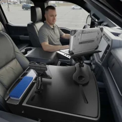 AutoExec Reach Front Seat Car Desk with Slim-Grip® Ultra Pro Drill-Base Mount