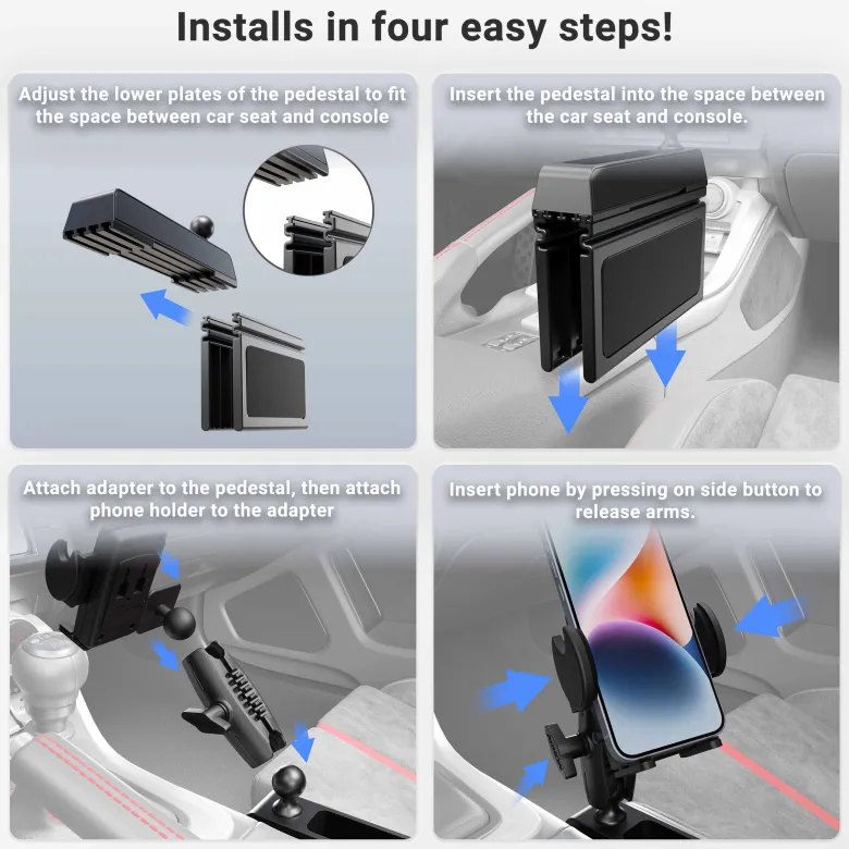 Car Console Wedge Mega Grip™ Phone Mount Holder