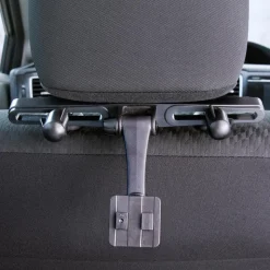 Car Seat Headrest Mount Pedestal with Tiltable Arm - Dual T-Tab Compatible
