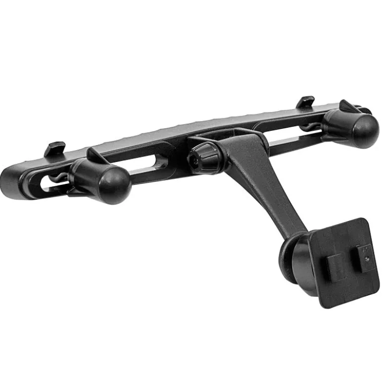 Car Seat Headrest Mount Pedestal with Tiltable Arm - Dual T-Tab Compatible