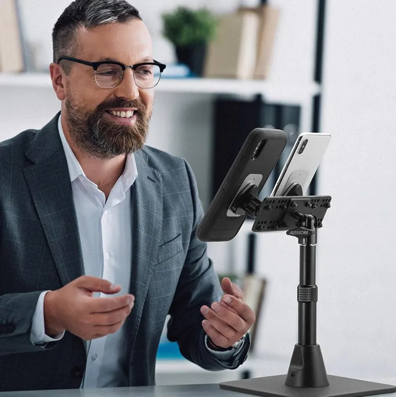 Dual Phone Magnetic Mount Desk Stand