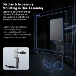 Dual Utility Mounting Bracket with VESA 75/100 & AMPS Compatibility