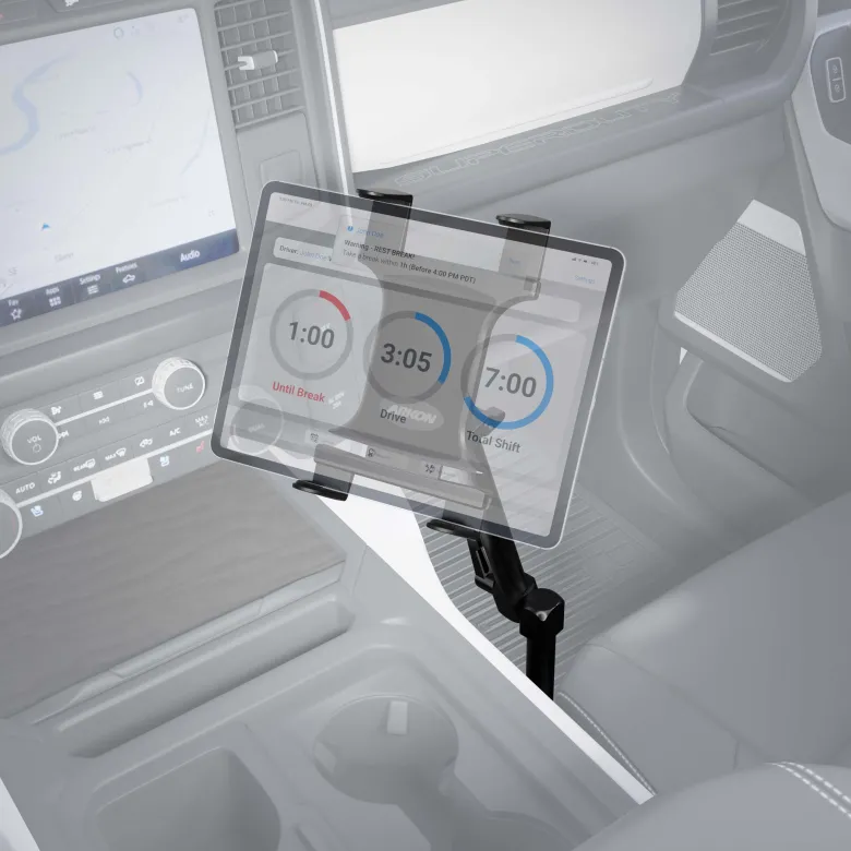 Heavy-Duty Car or Truck Seat Rail Tablet Mount with 22" Arm