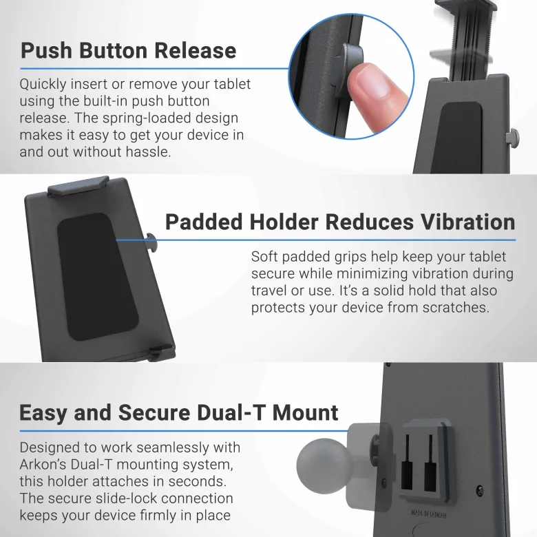 Heavy-Duty Clamp Post Tablet Mount for iPad, Note, Tab and more