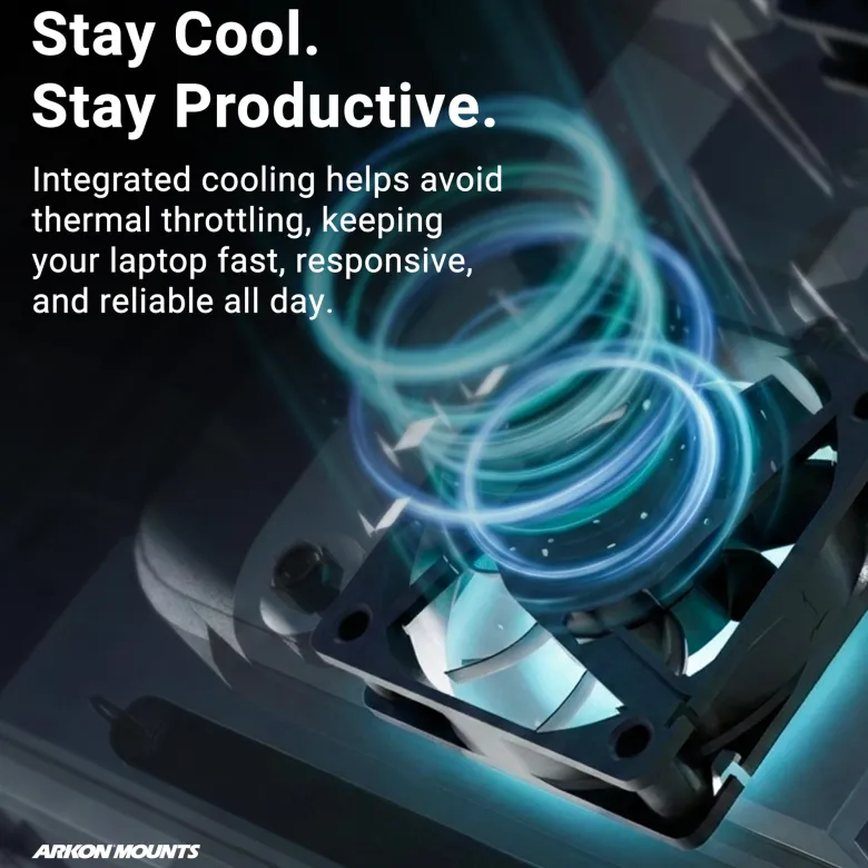 Heavy-Duty Laptop Holder with Optional Cooling Fan