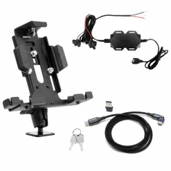 Heavy-Duty LockVise™ Metal Locking Tablet Mount Kit with Hardwire Power Adapter & Magnetic USB-C Cable