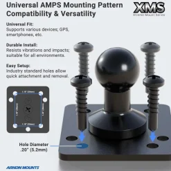 Heavy-Duty Multi-Angle Drill-Base Mounting Pedestal for VESA 75/VESA 100 Compatible Devices