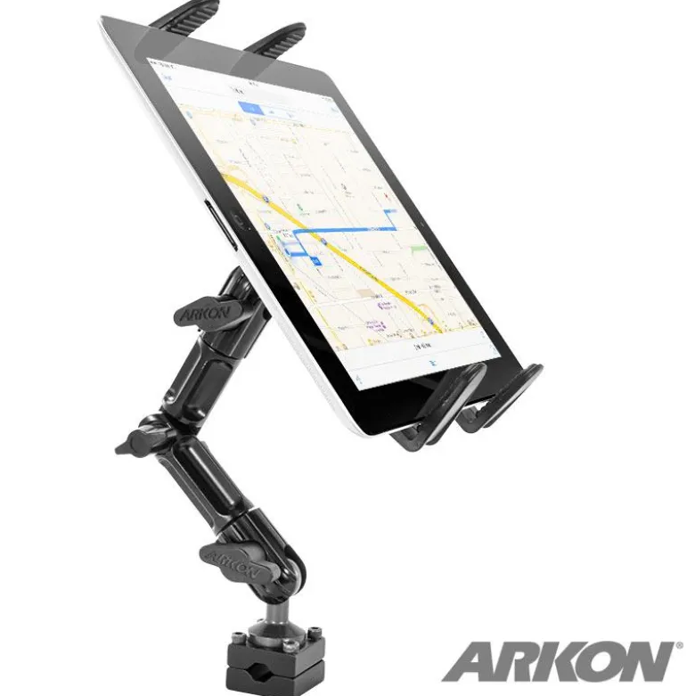 Heavy-Duty Slim-Grip® Tablet Headrest Mount with Multi-Angle 8" Arm for iPad, Note, and more