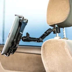 Heavy-Duty Slim-Grip® Tablet Headrest Mount with Multi-Angle 8" Arm for iPad, Note, and more