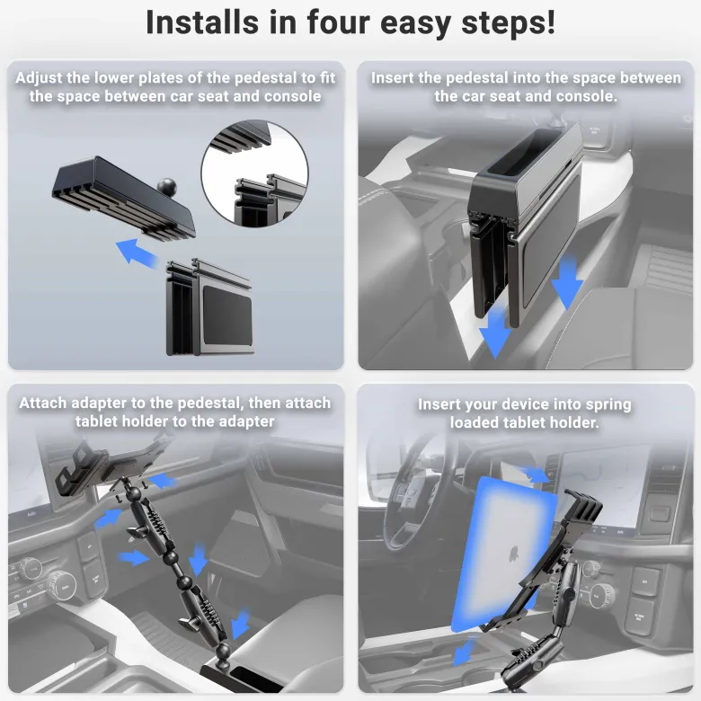 Heavy-Duty Truck Console Wedge Slim-Grip® Ultra Pro Tablet Holder