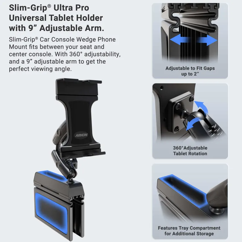 Heavy-Duty Truck Console Wedge Slim-Grip® Ultra Pro Tablet Holder
