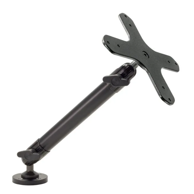 Heavy-Duty VESA 75/VESA 100 Compatible Drill-Base Mounting Pedestal with 10-inch Arm