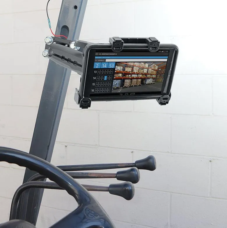 LockVise™ Locking Forklift Front Guard Tablet Mount with 10.25 inch Metal Robust™ Shaft