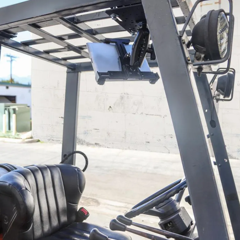 LockVise™ Locking Forklift Overhead Guard Tablet Mount with Robust™ Adjustable Arm