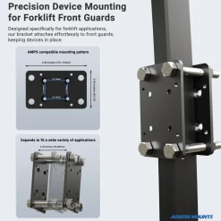 LockVise™ Locking Forklift Front Guard Tablet Mount with 5" Robust™ Shaft
