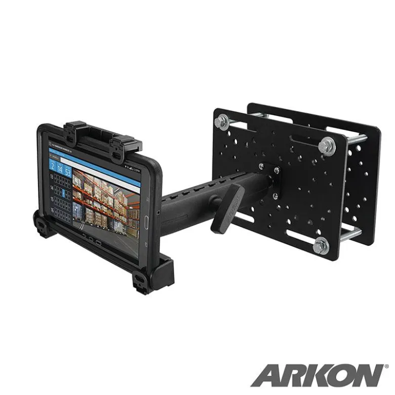 LockVise™ Locking Forklift Overhead Guard Tablet Mount with 8.5" Metal Shaft