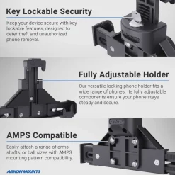 LockVise® Locking Phone Holder with OCTO™ Series Adhesive Mount