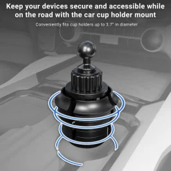 LockVise™ Locking Phone Holder with Robust™ Car or Truck Cup Holder Mount