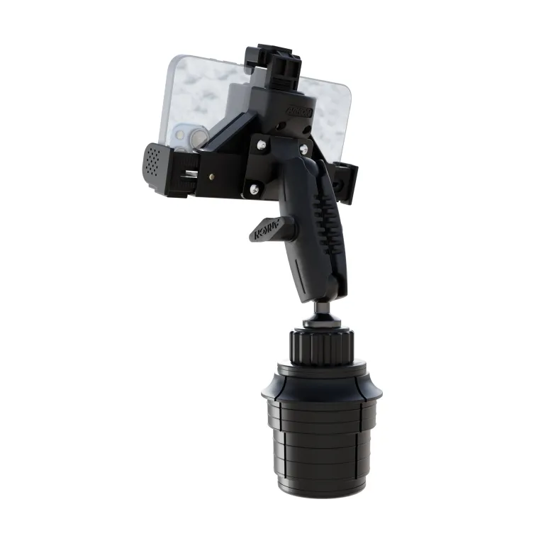 LockVise™ Locking Phone Holder with Robust™ Car or Truck Cup Holder Mount