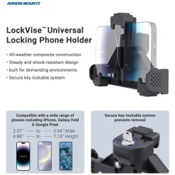 LockVise™ Locking Phone Mount with 4-Hole AMPS Drill Base