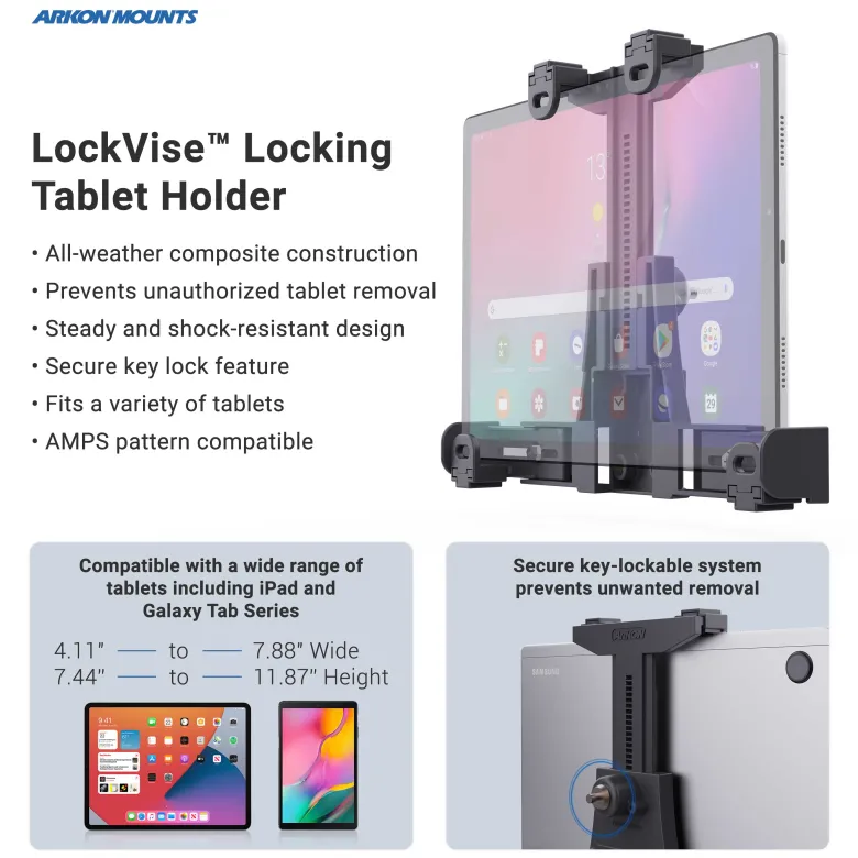 LockVise™ Locking POS Tablet Mount with Clamp Mount