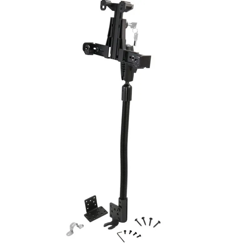 LockVise™ Locking Seat Rail Tablet Mount with 18" Aluminum Gooseneck