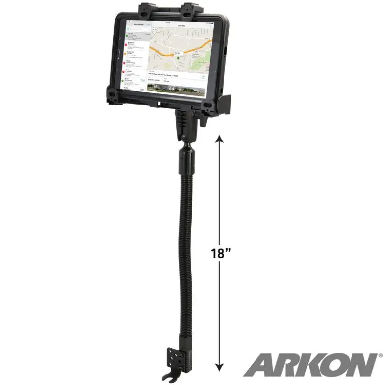 LockVise™ Locking Seat Rail Tablet Mount with 18" Aluminum Gooseneck