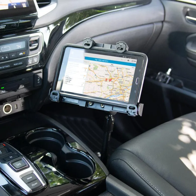 LockVise™ Locking Seat Rail Tablet Mount with 18" Aluminum Gooseneck