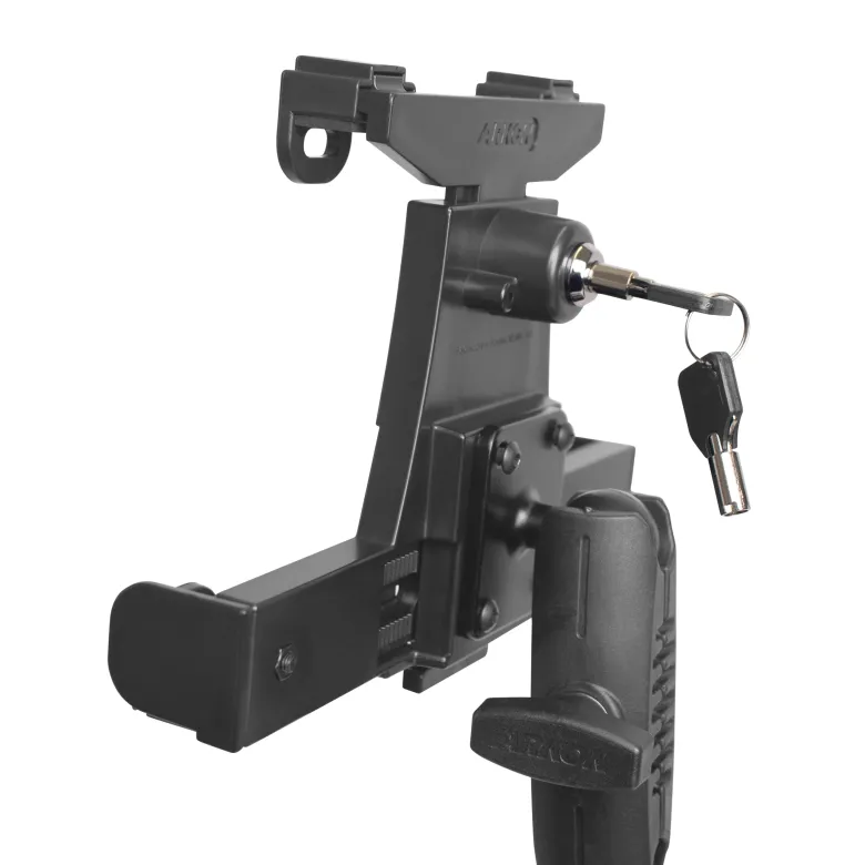 LockVise™ Locking Tablet Holder with 18” Seat Rail Mount and 3.75” Shaft Arm