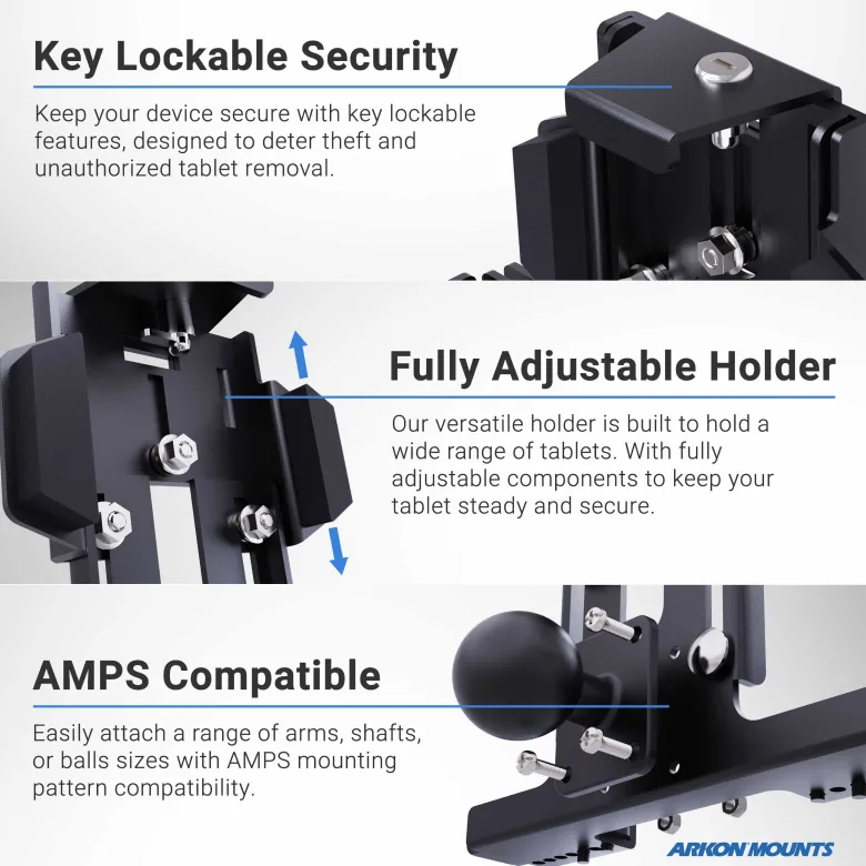 LockVise™ Locking Tablet Mount with Case & USB Charger Samsung Galaxy Tab A7 Lite